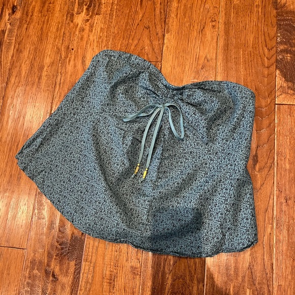 Anthro Maeve Teal Hieroglyphics Tube Top, 8 - Picture 10 of 13